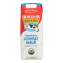 Horizon Organic Dairy Low Fat 1 % Milk - Aseptic - 12/8 Fl Oz