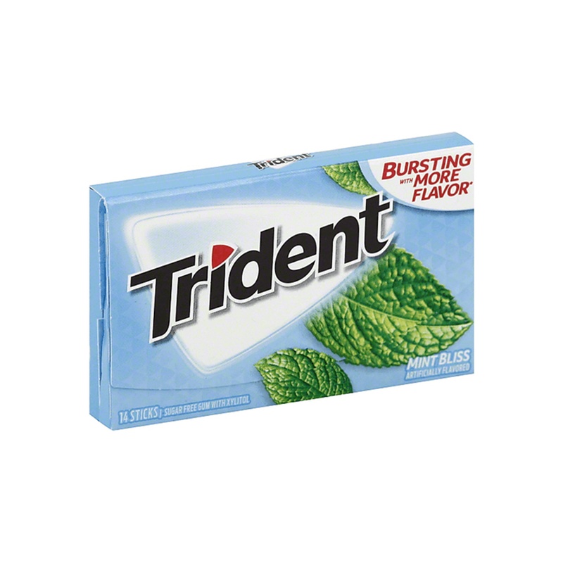 Trident Mint Bliss Sugar Free Gum, Made With Xylitol, 14 Piece Pack