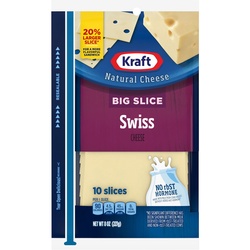 Kraft Big Slice Swiss Cheese Slices, 10 Ct Pack