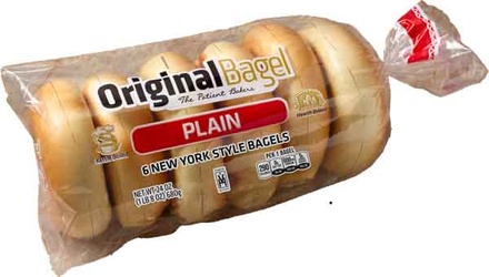 Original Bagel Sliced Plain Bagels 6 ct