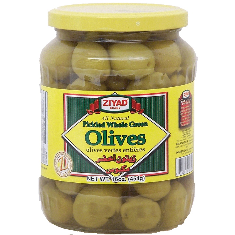 Ziyad Olives, Whole, Green, Premium 24.6 Oz