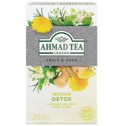 Ahmad Tea Infusion Detox Herbal Blend 20 Foil Bags