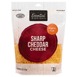 Essential Everyday Cheese, Sharp Cheddar, Fancy Cut 8 Oz