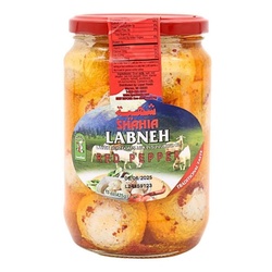 Shahia Labneh Red Pepper Goatâ€™s Milk Strained Yogurt Balls In Oil 15oz