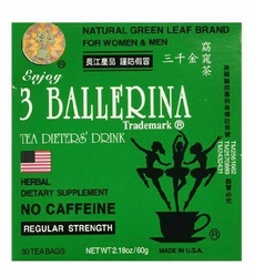 3 Ballerina Dieters' Drink Regular Strength 30 Tea Bags 2.18 Oz (60 G)