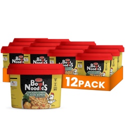Pocas Bowl Noodle Soup, Chicken Curry Ramen 12-Pack â€“ Microwavable Instant Noodles Bowl, 3.17 Oz Ea