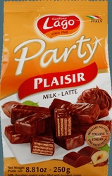 Diversos Biscoito Wafer De Chocolate Ao Leite Party Plaisir Gastone Lago 200g