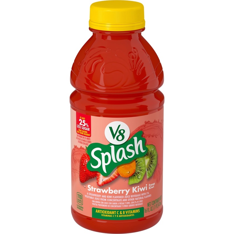 V8 Splash Strawberry Kiwi Juice Beverage 16 Fl Oz