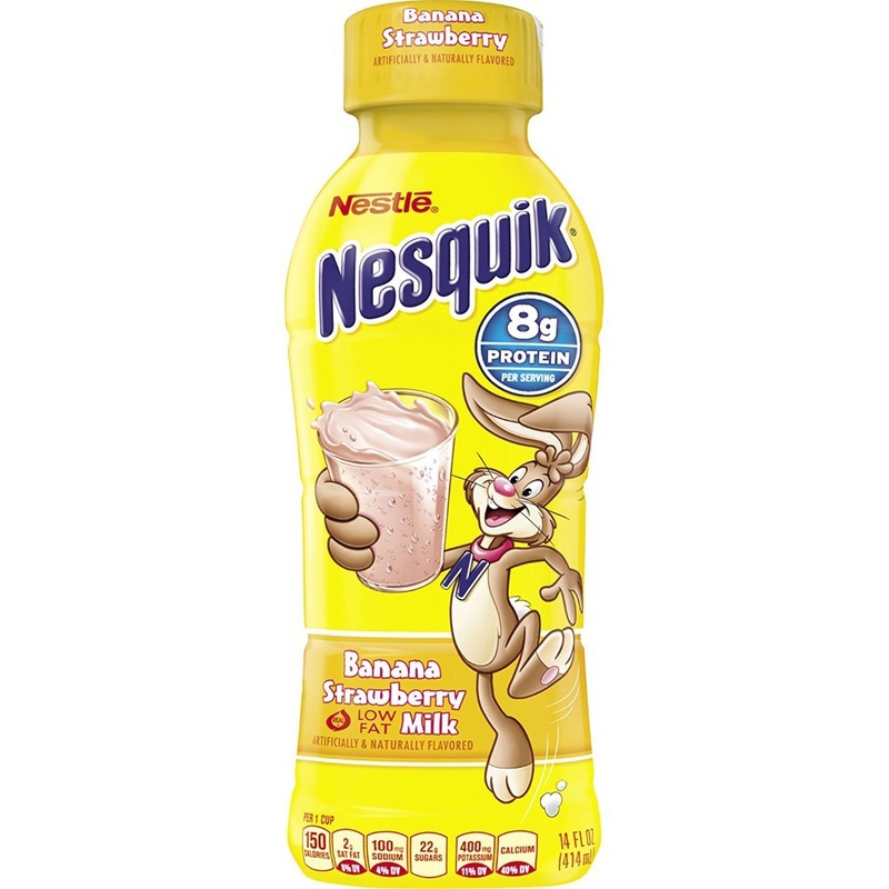 Nesquik Banana Strawberry Lowfat Milk 14 Fl Oz