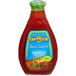 Ortega Original Thick And Smooth Mild Taco Sauce, Kosher, 16 Oz Glass Bottle