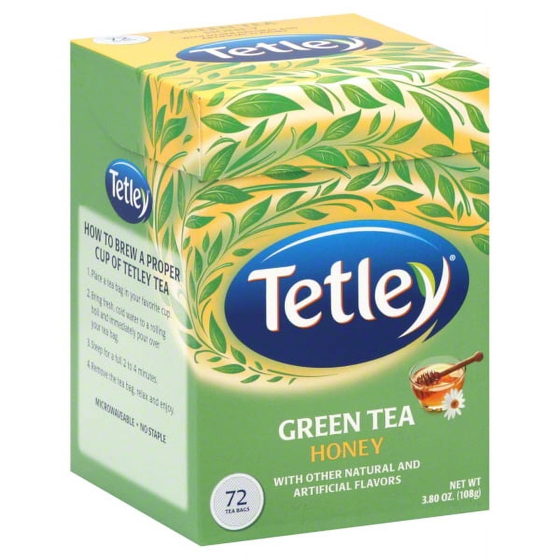 Tetley Green Tea, Honey, 72 Tea Bags