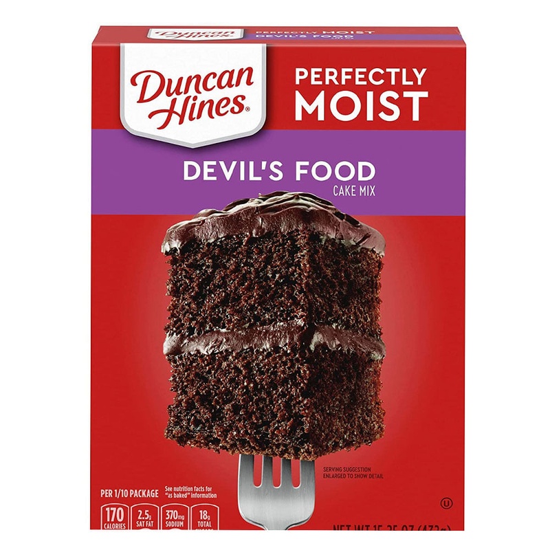 Duncan Hines Perfectly Moist Devils Food Cake Mix - Imported, 432 G