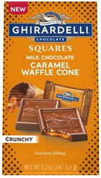 Ghirardelli Milk Chocolate Caramel Waffle Cone Squares 5.2 Oz Bag