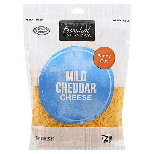 Essential Everyday Cheese, Mild Cheddar, Fancy Cut 8 Oz