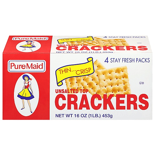 Pure Maid Crackers, Unsalted, Top, Thin, Crisp