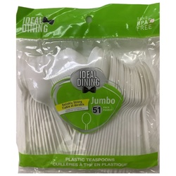 Ideal Cutlery Teaspoons 51ct White-whole