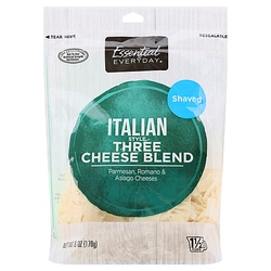 Essential Everyday Three Cheese Blend, Italian Style, Shaved 6 Oz