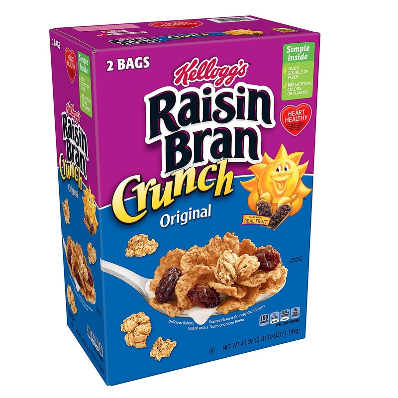 Kellogg's Original Raisin Bran Crunch Breakfast Cereal, 42 Oz