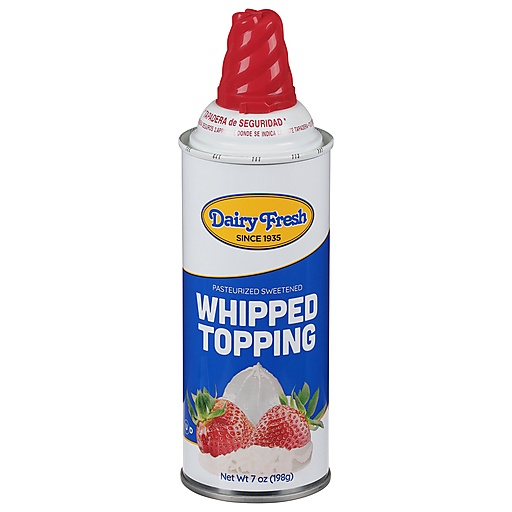 Dairy Fresh Whipped Cream, Light, Pasteurized Sweetened 7 Oz