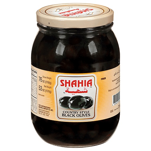 Shahia Black Olives, Country Style 53 Oz