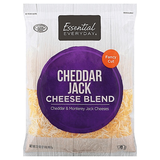 Essential Everyday Cheese Blend, Cheddar Jack, Fancy Cut 32 Oz
