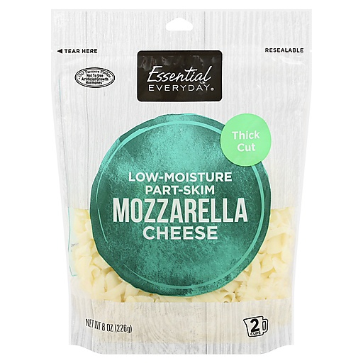 Essential Everyday Cheese, Mozzarella, Thick Cut 8 Oz