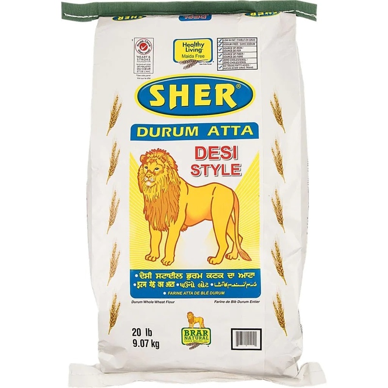 Sher Durum Atta Desi Style Flour 20.00 Lb