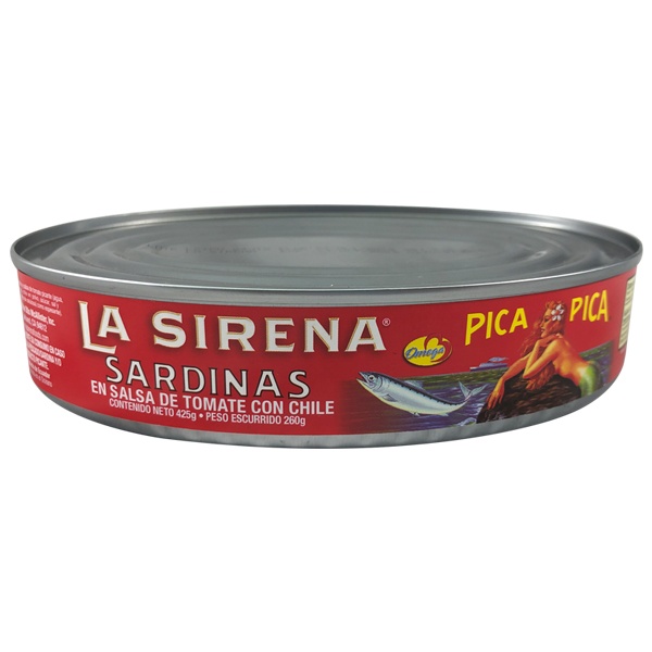 La Sirena Sardines Pica Tomato Sauce W/ Chili Oval 15z