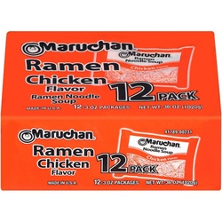 Maruchan Ramen Noodle Soup, Chicken Flavor, 12 Pack