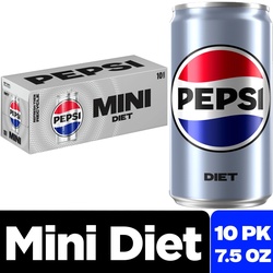 Pepsi Diet Soda, 7.5 Ounce Mini Cans