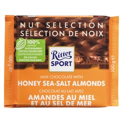 Ritter Sport Milk Chocolate With Honey Salt Almonds 3.5 Oz Bar