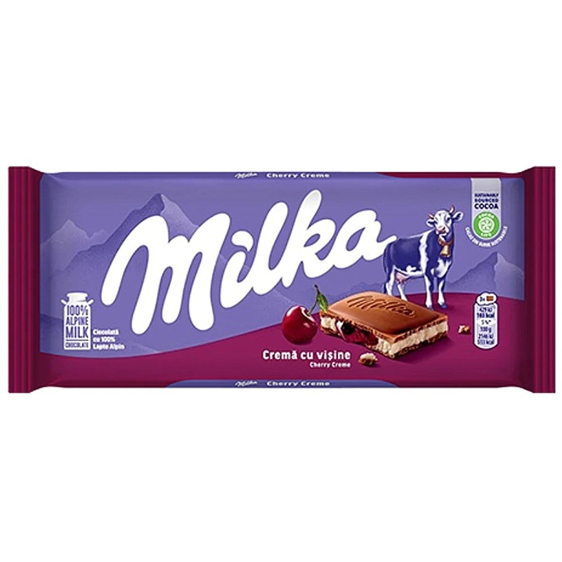 Milka Alpine Milk Chocolate, Cherry Cream