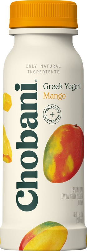 Chobani Yogurt Drink, Greek, Lowfat, Mango 7 Fl Oz
