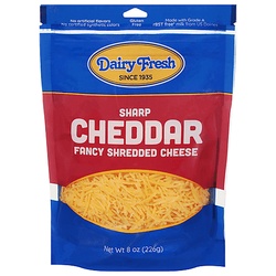 Dairy Fresh Shredded Cheese, Fancy, Sharp Cheddar 8 Oz