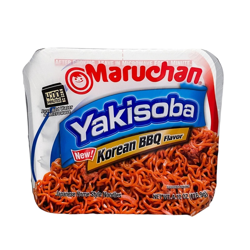 Maruchan Yakisoba Korean BBQ Japanese Home Style Noodles 4.11 Oz. Microwave Bowl