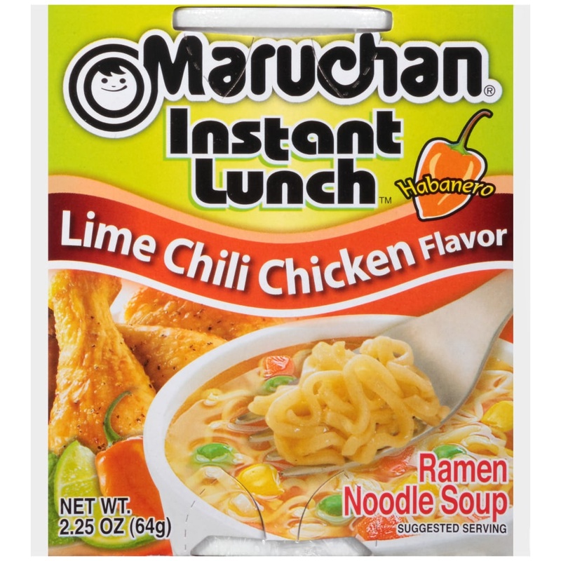 Maruchan Instant Lunch Lime Chili Chicken Flavor Ramen Noodle Soup 2.25 Oz. Cup