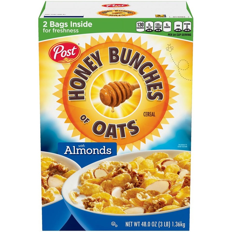 Honey Bunches Post Of Oats With Crispy Almonds Cereal 48 Oz 2 Bags Breakfast