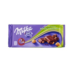 Milka Milk Chocolate With Whole Hazelnuts 3.5 Oz Bar