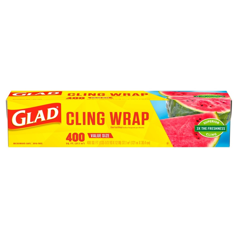 Glad Cling Plastic Food Wrap - 400 Sq Ft
