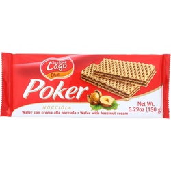 Gastone Lago Elledi Cookie Hazelnut Cream Wafer Poker, 5.29 Oz