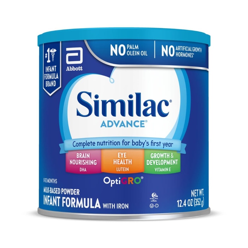 Similac Advance OptiGro Milk-Based Powder Infant Formula With Iron, 0-12 Months, 12.4 Oz