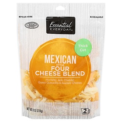 Essential Everyday Thick Cut Mexican Style Four Cheese Blend 8 Oz