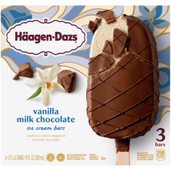 Haagen-Dazs 3 Pack Vanilla Milk Chocolate Ice Cream Bars