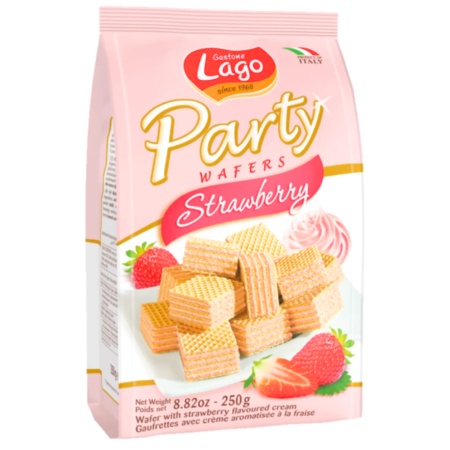 Lago Party Wafers Strawberry 250G