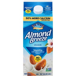 Almond Breeze Almondmilk, Dairy Free, Vanilla 0.5 Gal