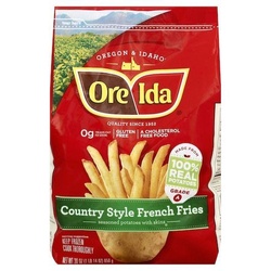 Ore-Ida Country Style French Fries Seasoned Frozen Potatoes With Skins, 30 Oz Bag