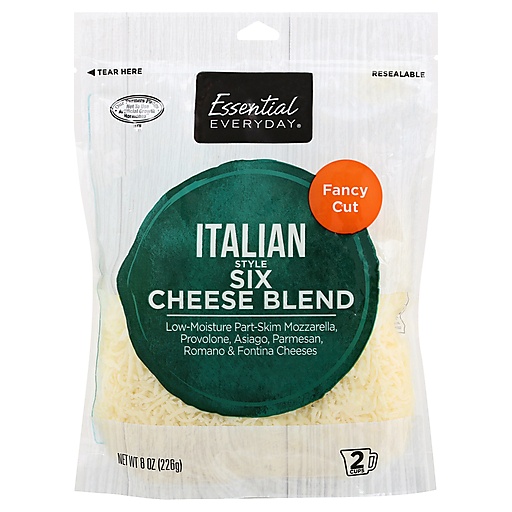 Essential Everyday Fancy Cut Italian Style Six Cheese Blend 8 Oz