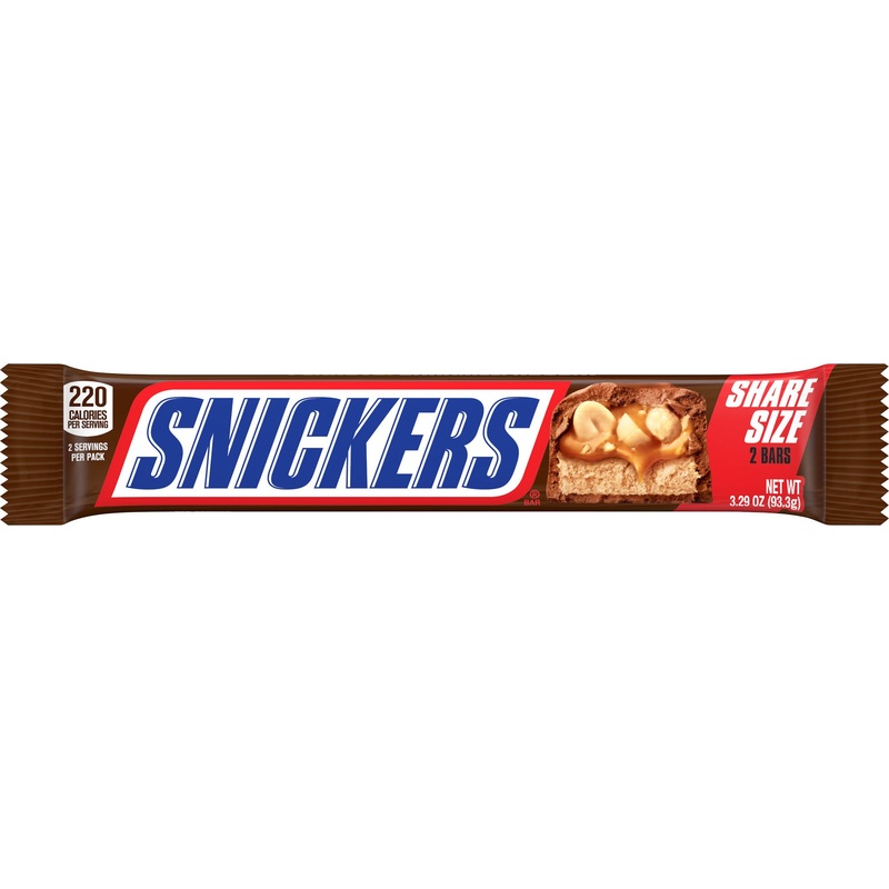 Snickers Milk Chocolate Candy Bars, Sharing Size, 3.29 Oz