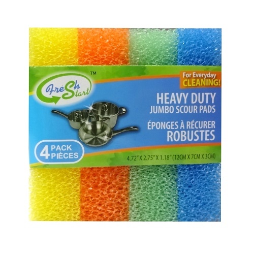 Scouring Pads 4pk Asst Clrs-whole