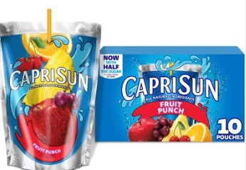 Capri Sun Fruit Punch Juice Drink Blend 10 - 6 Fl Oz Pouches